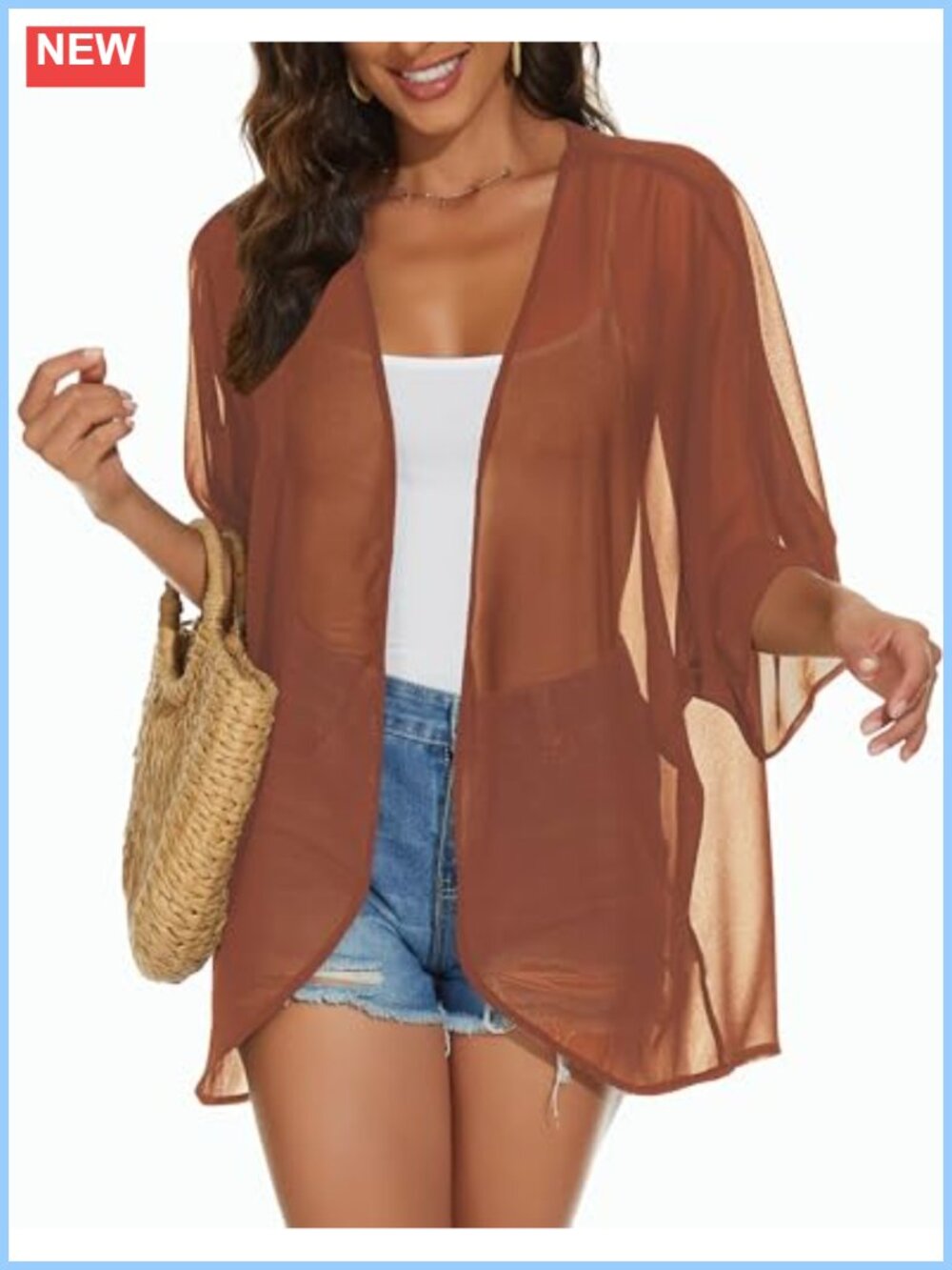 Kimono Cardigan Beach Cover Up Lightweight Loose Fit Summer Swimwear